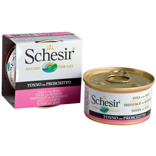 Hrana umeda pentru pisici Schesir ton cu sunca 85 gr