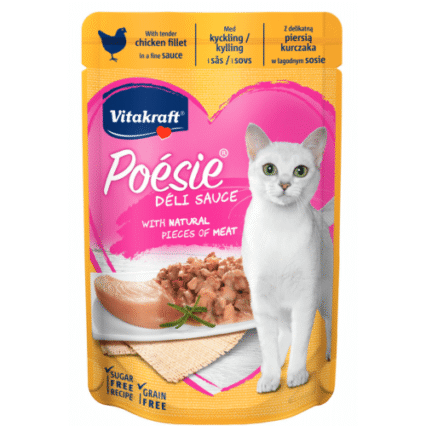 Hrana umeda pentru pisici Vitakraft Plic Poesie Pui in File in Sos 85 g
