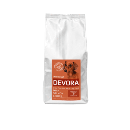 Hrana uscata pentru caini Devora Grain Free Mini Adult cu caprioara, somon si rata 7.5 kg
