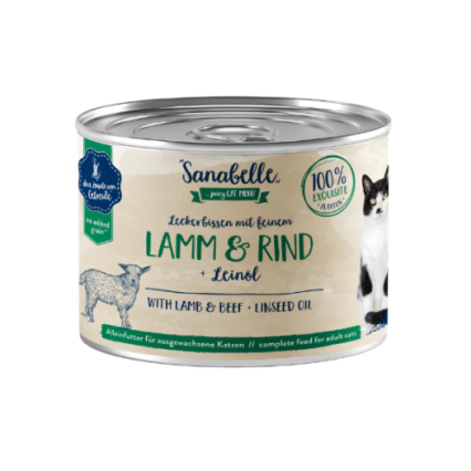 Hrana umeda pentru pisici Sanabelle cu Miel si Vita 195 gr