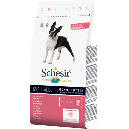 Hrana uscata pentru caini Schesir Small Adult Monoprotein cu sunca 800 g