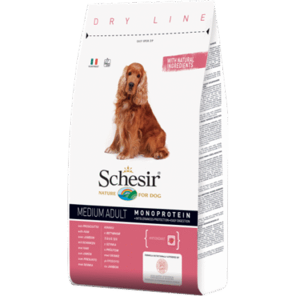 Hrana uscata pentru caini Schesir Medium Adult Monoprotein cu sunca 12 kg
