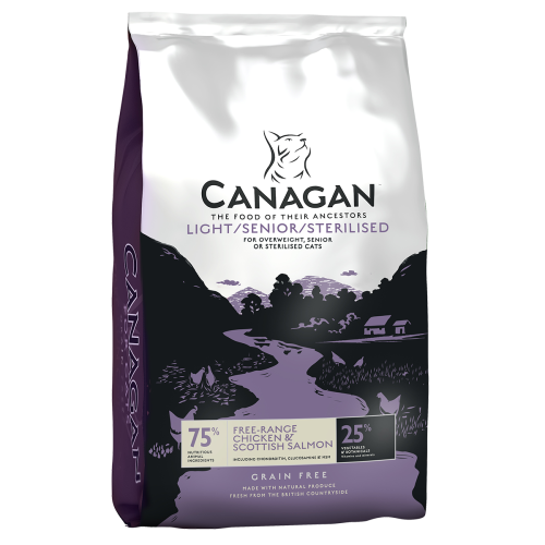 Hrana uscata pentru pisici Canagan Light Senior Sterilised cu pui 375 g