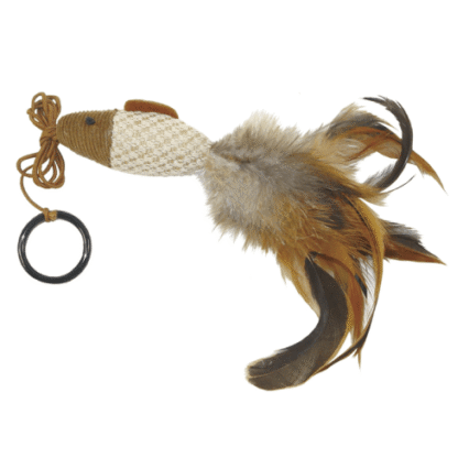 Jucarie pentru pisici Enjoy Peste bej cu pene 8029