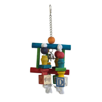 Jucarie pentru pasari mari Cuburi Lemn 30X13cm