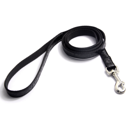 Lesa neagra din piele ecologica pentru caini Hamate 1.2 m x 2.5 cm