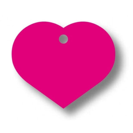 Medalion pentru caini Inima roz Imac L