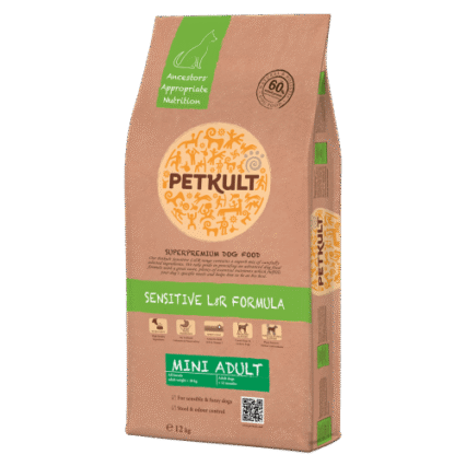 Hrana uscata pentru caini Petkult Sensitive Mini Adult cu miel si orez 12 kg