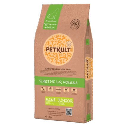 Hrana uscata pentru caini Petkult Sensitive Mini Junior cu miel si orez 12 kg