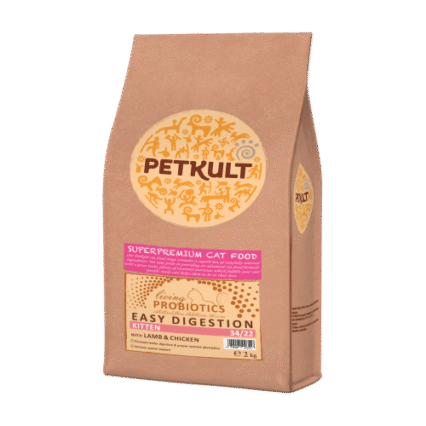 ​Hrana uscata pentru pisici Petkult Probiotics Kitten cu miel si pui 2 kg