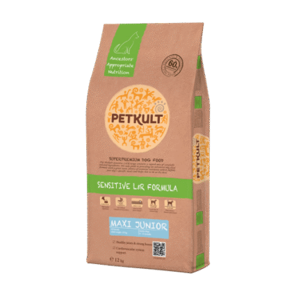 Hrana uscata pentru caini Petkult Sensitive Maxi Junior cu miel si orez 12 kg