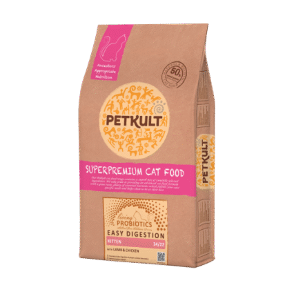 Hrana uscata pentru pisici Petkult Probiotics Kitten cu miel si pui 7 kg