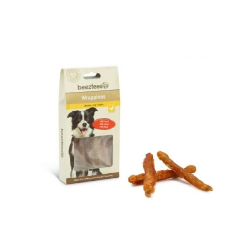 Recompensa pentru caini Beeztees Wrappinos cu pui si vita 76 g