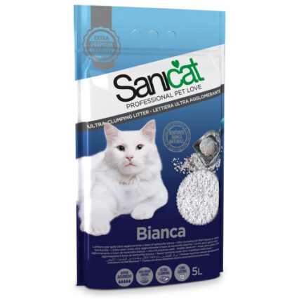 Nisip pentru litiera Sanicat Bianca Ultra Clumping 5 L