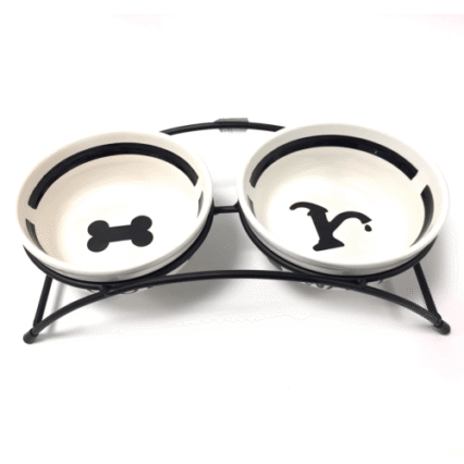 Set 2 castroane ceramica+suport Daya 2x300ml