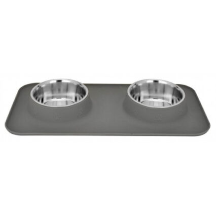 Set 2 castroane din inox cu suport silicon Enjoy 2x0.32L