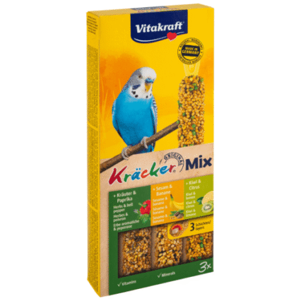 Batoane pentru perusi Vitakraft Kracker Trio Ardei/Susan/Kiwi 90 g