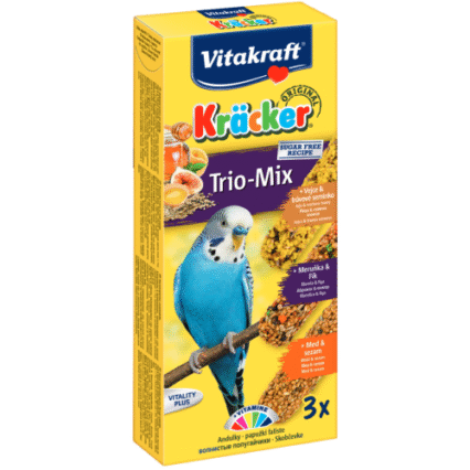 Batoane pentru perusi Vitakraft Kracker Trio Ou/Caise/Miere 80 g